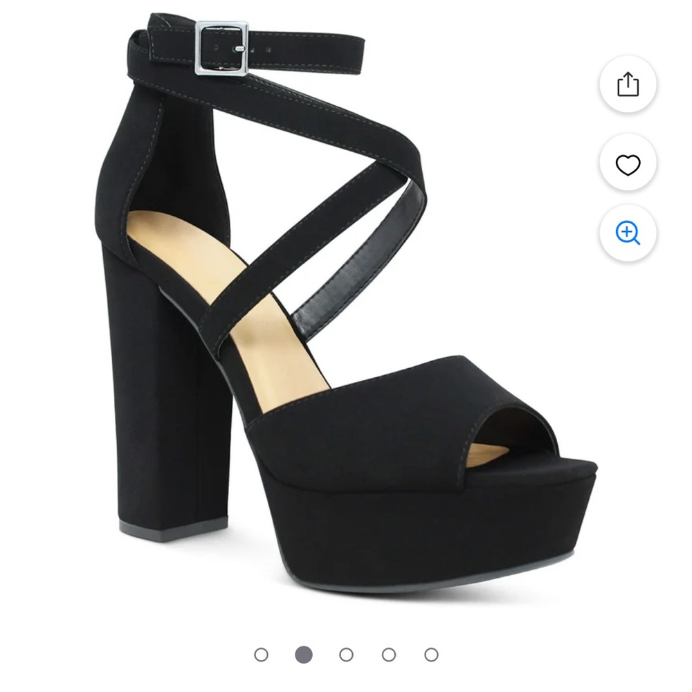 - Women's Marco Republic Black faux suede Platform Heels 6.5 Delhi